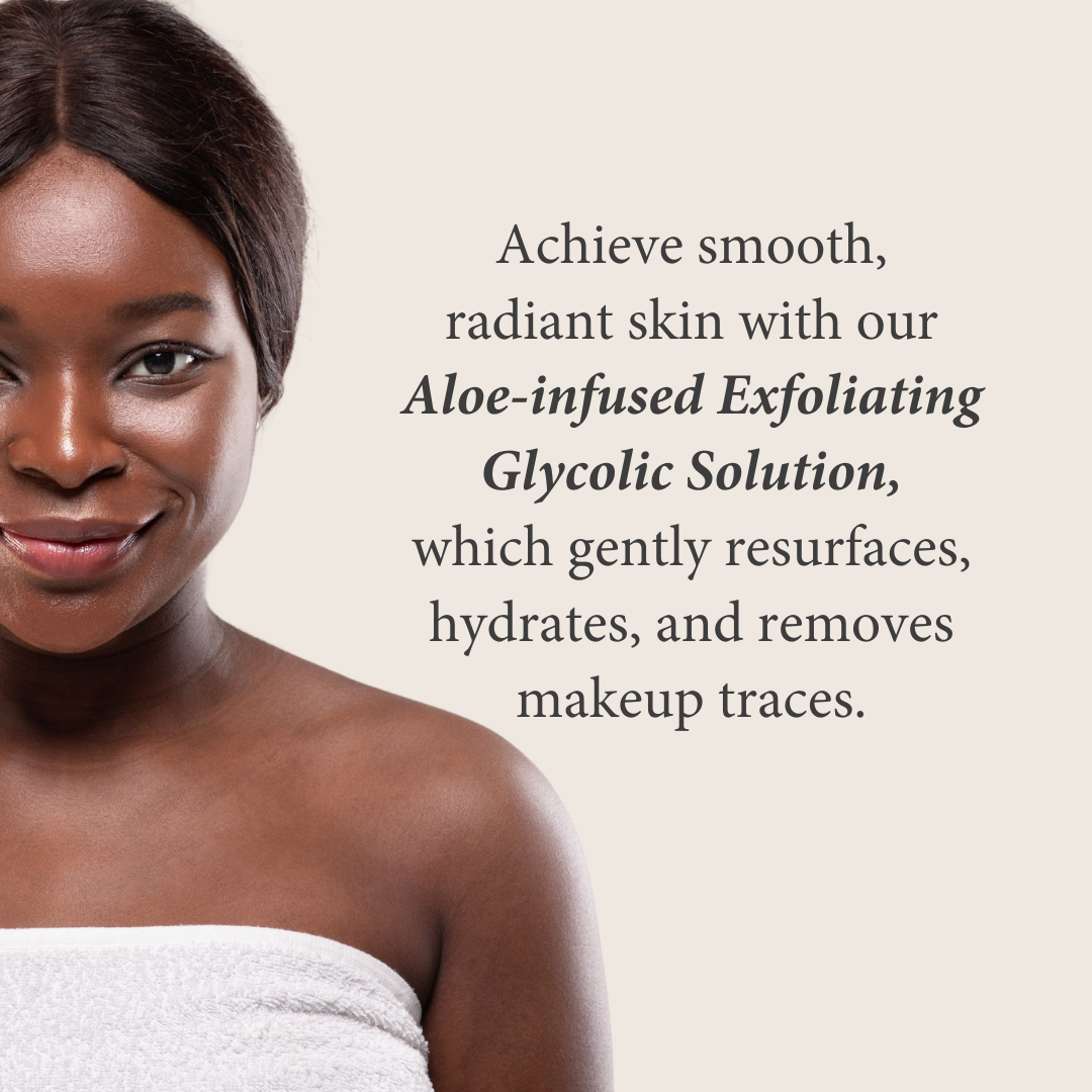 Gentle Exfoliating Glycolic Solution 8% with Aloe for Smoother, Brighter Skin